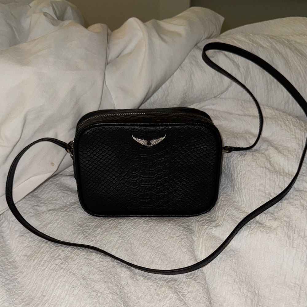 Zadig & Voltaire Black Crossbody Bag with Textured Finish